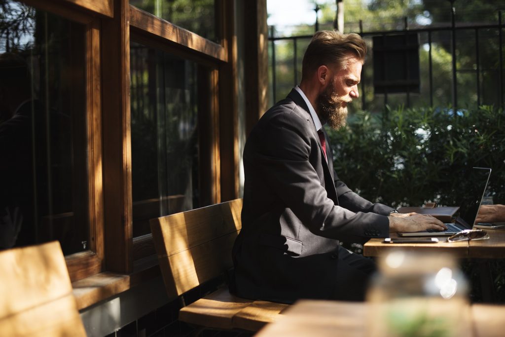 gentleman at laptop